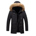 thumbnail image 1 of Fgnfyis Mens Jackets Lightweight Casual Jacket Outdoor Windbreaker Softshell Lined Hooded Sport Coat for Hiking Travel Mens Winter Coats Black XXL, 1 of 3