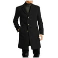 thumbnail image 1 of Fgnfyis Mens Jackets Lightweight Fashion Handsome Long Wool Overcoat Comfortable Warm Soft Coat Mens Coats and Jackets Black XXL, 1 of 5