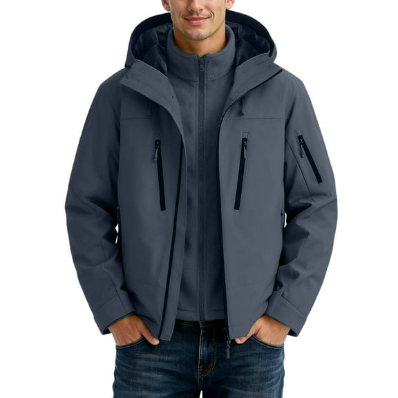 Fgnfyis Mens Jackets Windproof Jacket Universal Raincoat for Couples Outdoor Hiking and Sports with Layer Winter Coats for Men Purple S