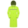thumbnail image 1 of Fgnfyis Mens Rain Coat Fabric Long Reflective Lightweight Reusable Rain Jacket with Hood for Outdoor Work Protection Mens Coats Green One Size, 1 of 8