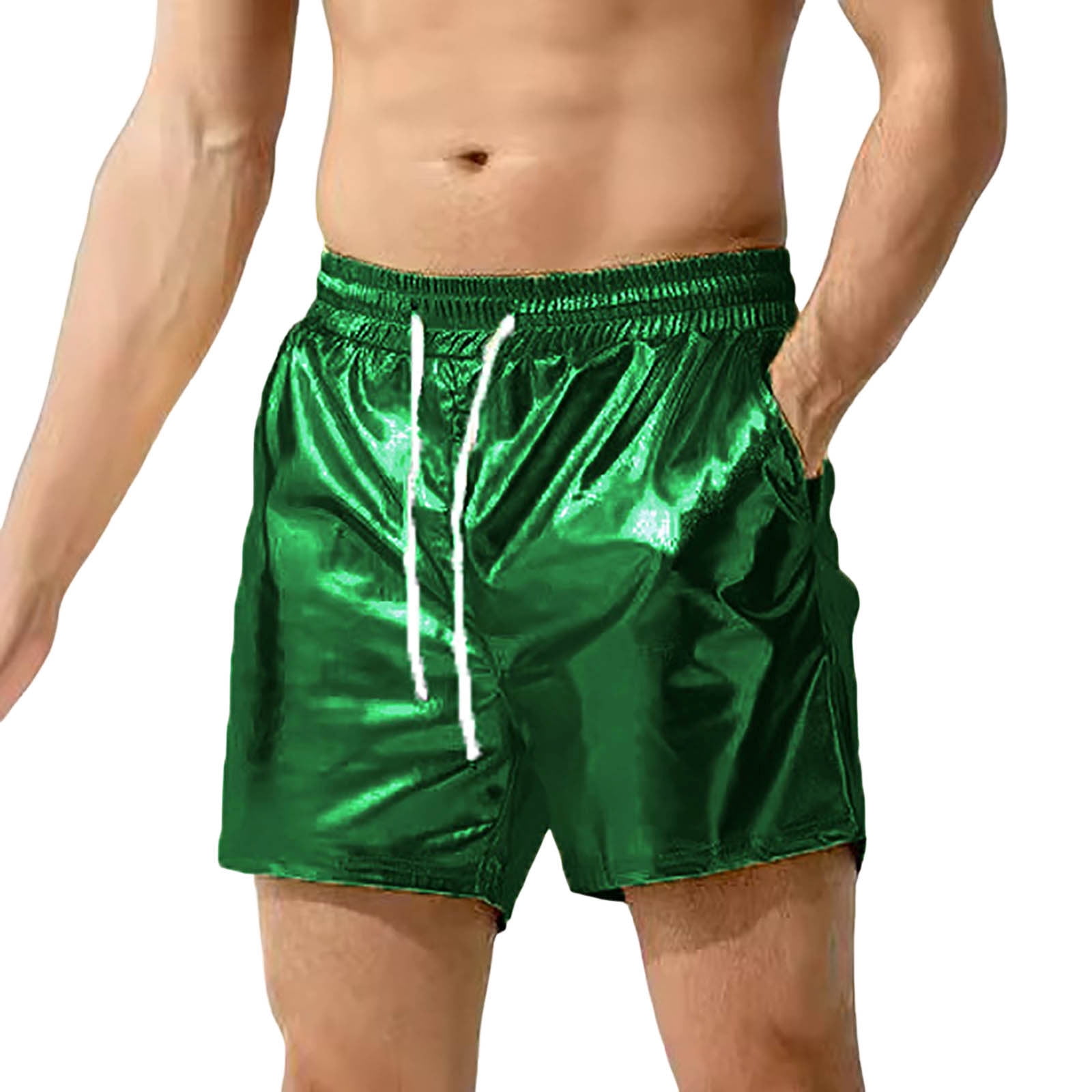 【美品】DOMINGO NJ SHORT PANTS XL Fgnfyis Mens Sexy Shorts Metallic Shiny Sparkly Hot Drawstring