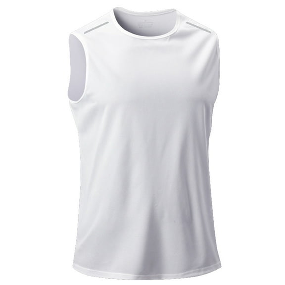 Fgnfyis Mens Sports Fitness Tank Tops for Summer Outdoor Running Quick Drying Breathable Training Sleeveless T-Shirt Vest Ideal for Athletes Men's Tank Tops White XXXL