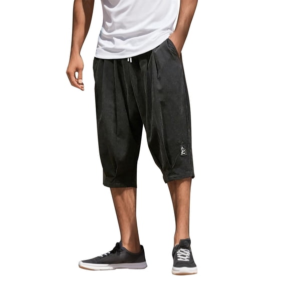 Fgnfyis Mens Sports Shorts Striped Jogging Bottoms Summer Training Trousers with Pockets Elastic Waistband Breathable Shorts Men's Shorts Black XXL