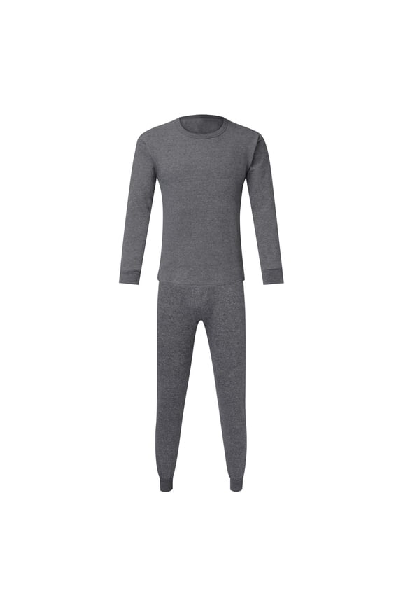 Mens Spring Autumn and Winter Fashion Simple Solid Color Thick Thermal Underwear Set Leggings Bottoming Shirt Autumn Clothes Autumn Pants Trousers Sets GY1 M