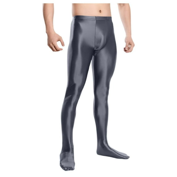 Fgnfyis Mens Stirrup Leggings Tights Gym Yoga Workout Pants High Waist Sports Pants Men's Pants Grey L