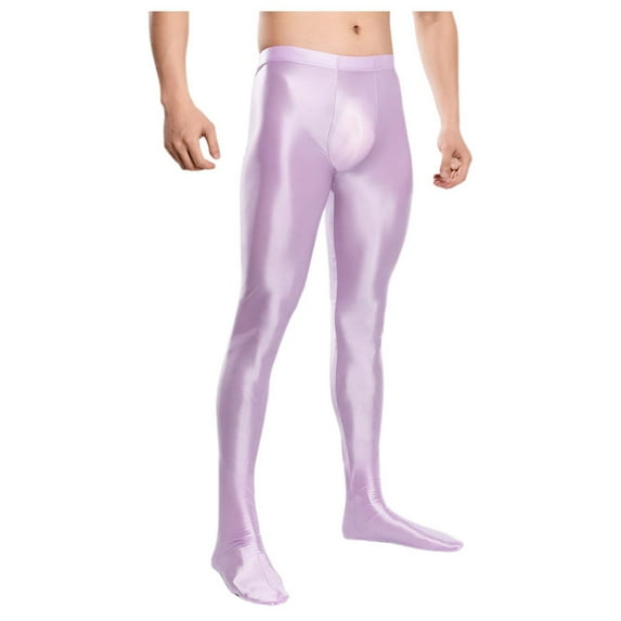 Fgnfyis Mens Stirrup Leggings Tights Gym Yoga Workout Pants High Waist Sports Pants Mens Trousers Purple XXL