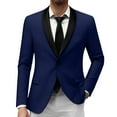 thumbnail image 1 of Fgnfyis Mens Suit Jacket Autumn and Winter Mens Long Sleeved Lapel Letter Printed Button Fashion Casual Coat Jacket Business Suit Coats for Men Dark Blue XXXL, 1 of 3
