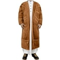 thumbnail image 1 of Fgnfyis Mens Winter Coat Thick Robe Winter Jacket with Pockets Warm Outerwear Long Coat for Cold Weather Comfort Mens Jackets Brown 4, 1 of 5