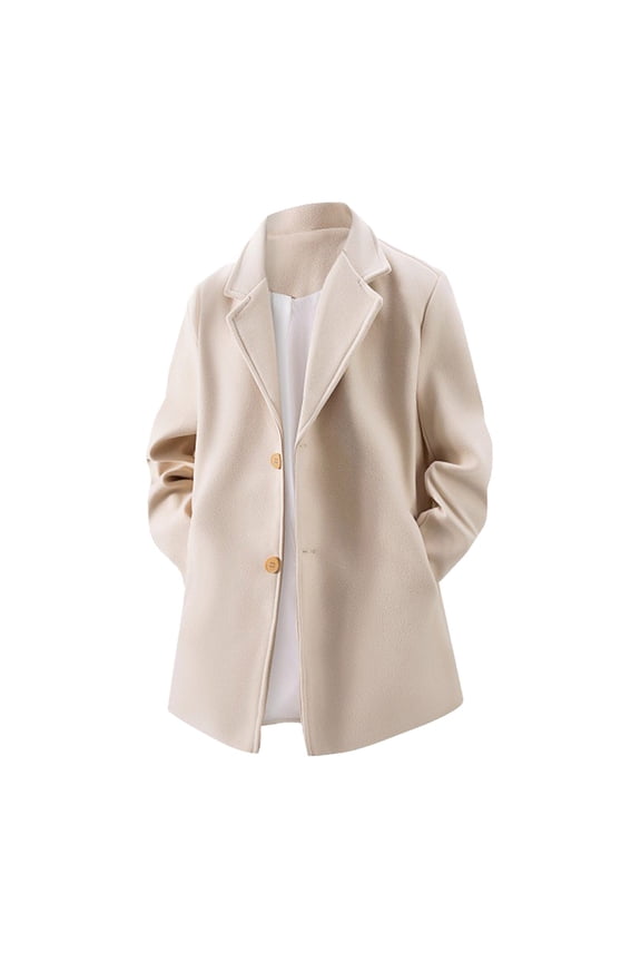 Mens Winter Coat Winter Large Size Wool Blend Coat Loose Fit Mid Length Overcoat Anorak for Casual Wear Jacket for Men Beige M