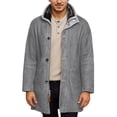 thumbnail image 1 of Fgnfyis Mens Winter Coats Cozy Mid Length Wool Blend Overcoat Loose Fit Modern Style Outerwear for Everyday Comfort Trench Coat Men Grey XXL, 1 of 5