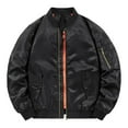 thumbnail image 1 of Fgnfyis Mens Winter Coats Spring Autumn Leisure Stand Collar Air Force Ma 1 Flight Jacket Mens Jackets Black L, 1 of 3