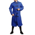 thumbnail image 1 of Fgnfyis Mens Winter Jacket Longline Open Front Knit Cardigan Norse Retro Warm Coat Trench Coat Men Blue XXXXL, 1 of 8