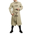 thumbnail image 1 of Fgnfyis Mens Winter Jacket Longline Open Front Knit Cardigan Norse Retro Warm Coat Trench Coat Men Khaki M, 1 of 8