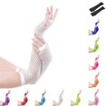 thumbnail image 1 of Fgnfyis Mesh Long Fingerless Party Punk Rock Dance Evening Womens Stretchy Club Gloves for Women Accessories White, 1 of 3