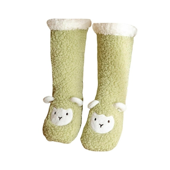Fgnfyis Microfiber Thermal Socks For Indoor Home Comfort Winter Sleeping Warmth Soft Cozy Slipper Socks For Cold Weather Light Green One Size
