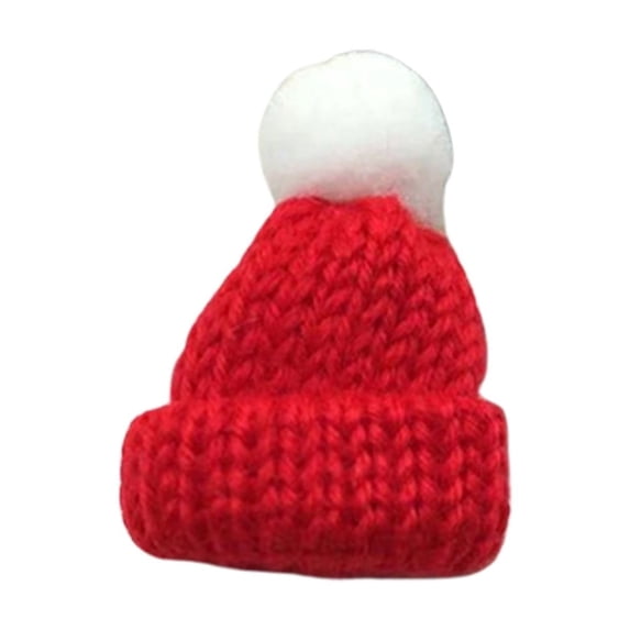 Fgnfyis Mini Knitted Little Hat Diy Doll Toy Accessories Finger Decoration Hat for Kids Santa Hat Red