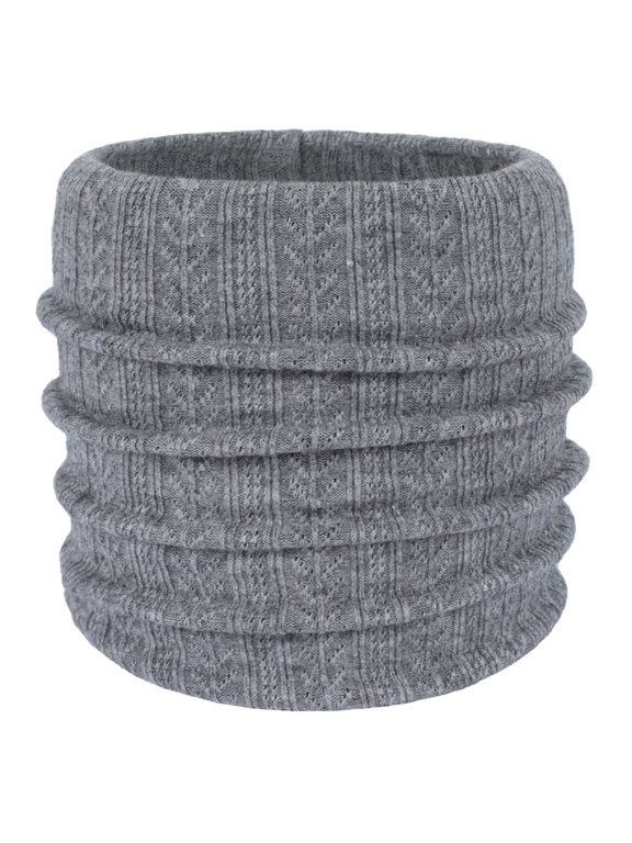 Neck Warmer Men Women Neck Gaiter Winter Double Layer Thick Knit Loop Scarf Warm Windproof Scarfs for Women Grey One Size