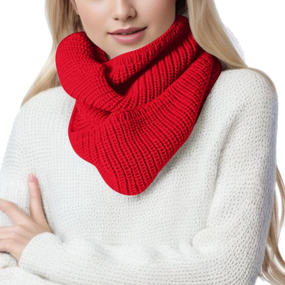 HJYCHN Neck Wrap Womens Thick Knit Winter Two Loop Pullover Scarf Scarfs for Women RD1 One Size