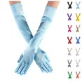 thumbnail image 1 of Fgnfyis Opera Dance Elbow Length Finger 1920s Bridal Long Satin Womens Formal Party Gloves for Women Accessories Light blue, 1 of 4