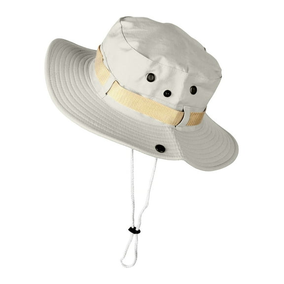 Fgnfyis Outdoor Fisherman Hat Wide Brim Sun For Men And Women Summer Beach Beige One Size