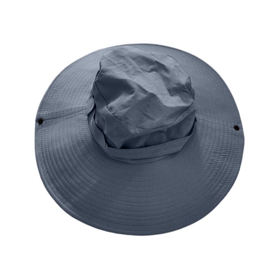 Fgnfyis Outdoor Sun Wide Brim Fisherman Bucket Hat for Fishing Mountaineering and Casual Breathable Coverage Grey One Size