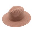thumbnail image 1 of Fgnfyis Panama Wide Brim Straw Hat Foldable for Summer Beach Trip Ivory and Brown Sun Hats for Women Rose Gold, 1 of 6