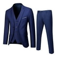 thumbnail image 1 of Fgnfyis Pants Slim Party Jacket 3 Piece Men’s Vest R Business Wedding Suit Suit Men's Coats Jackets Pants Sets Navy XXXL, 1 of 4