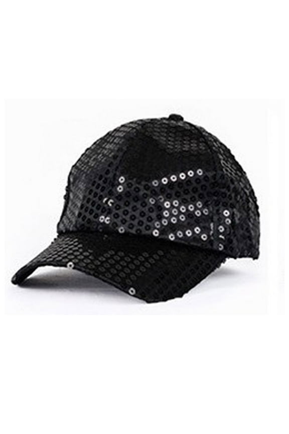 Performance Stage Hop Baseball Cap Korean Version Beaded Tongue Sequin Trucker Hats Women Black