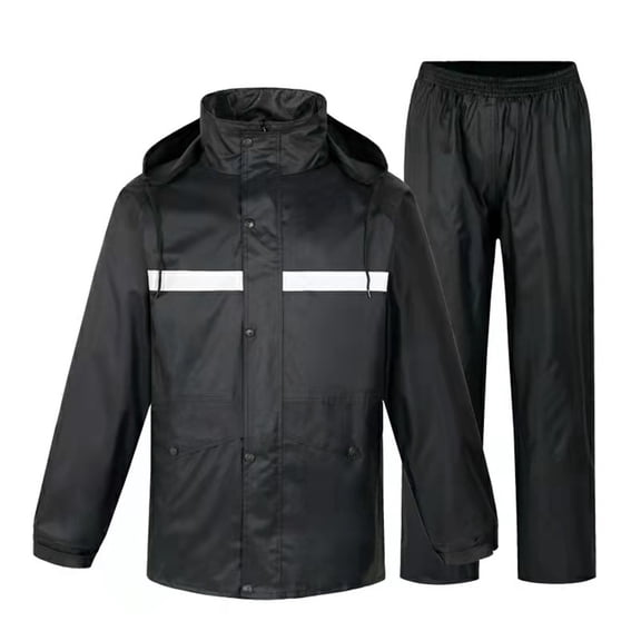 Fgnfyis Rain Suit Jacket & Trouser Suit Raincoat for Men Outdoor Breathable Anti Storm Matching Sets Men Clothing Black XXXXL
