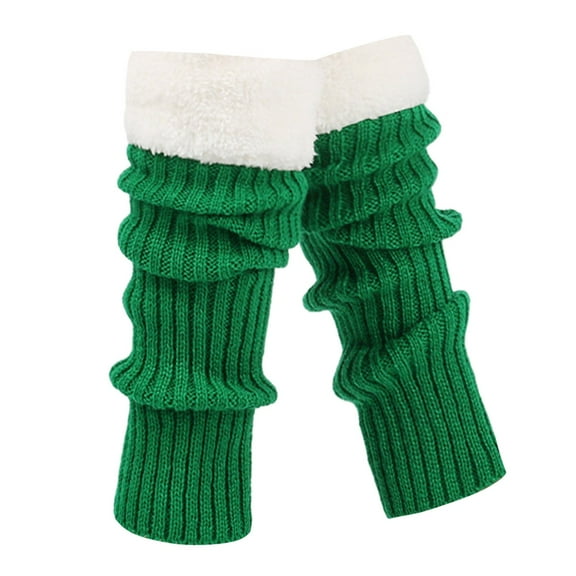 Fgnfyis Retro Knitted Leg Warmers Crochet Long Boot Socks Christmas Thickened Warm Socks for Women Adult Party Dance Yoga Green One Size