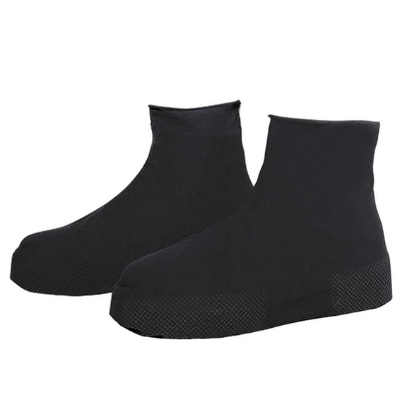 Fgnfyis Reusable Silicone Rain Snow Overshoes Shoe Protectors For Desert Beach Muddy Roads High Black Black L