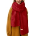 thumbnail image 1 of HJYCHN Scarfs for Women Knitted Scarf Solid Color Thick Warm Winter Fashion Versatile Scarf for Women RD1 One Size, 1 of 6