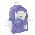 thumbnail image 1 of Fgnfyis School Backpack Lightweight Drawstring Large Capacity Casual Daypack Travel Bookbag High School College Women Kids Backpack Light Purple, 1 of 2