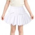 thumbnail image 1 of Fgnfyis Skirts for Girls Bow Ribbon Flutter Party Shorts Adorable Lightweight Skirt Girls White 6-7 Years, 1 of 7