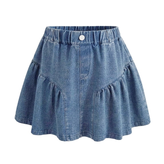 Fgnfyis Skirts for Girls Soft Lined A Line Lightweight Summer Stretchy Casual Girls Skirt Blue_002 130