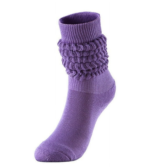 Fgnfyis Socks for Women Pulled Stacked Mid High Tube Socks Comfortable for Boots and Casual Light Purple