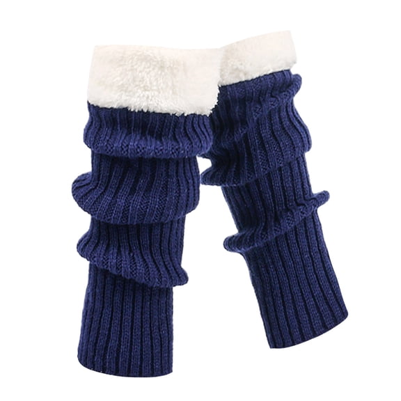 Fgnfyis Socks for Women Retro Knitted Leg Warmers Crochet Long Boot Socks Christmas Thickened Warm for Party Dance Yoga Navy