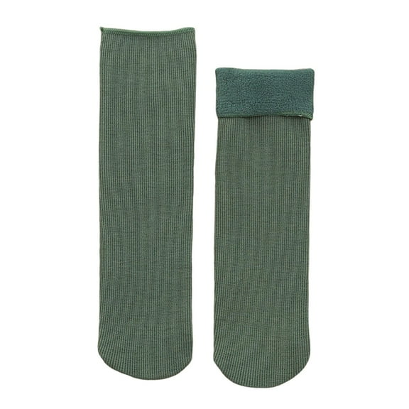 Fgnfyis Socks for Women Soft Velvet Slim Thermal Socks Winter Warm Snow Socks Socks for Women Dark Green_001
