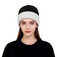 thumbnail image 1 of Fgnfyis Soft Comfortable Unisex Ribbed Knit for Autumn and Winter Fashion Versatile Hats for Men and Women Edge Black, 1 of 4