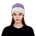 thumbnail image 1 of Fgnfyis Soft Comfortable Unisex Ribbed Knit for Autumn and Winter Fashion Versatile Hats for Men and Women Edge Light Purple, 1 of 4