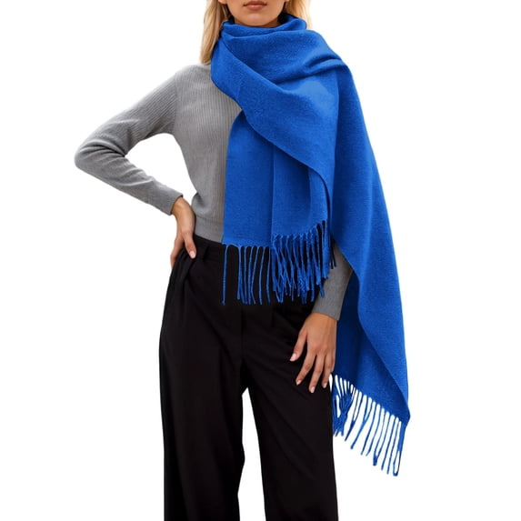 Fgnfyis Soft Winter Scarf for Women Cozy Thick Wrap Shawl Elegant Neck Warmer Solid Color BU3