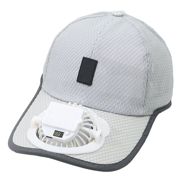 Fgnfyis Solar Powered Baseball Cap with USB Charging Wide Brim Sun Hat for Outdoor Summer Activities Light Gray One Size