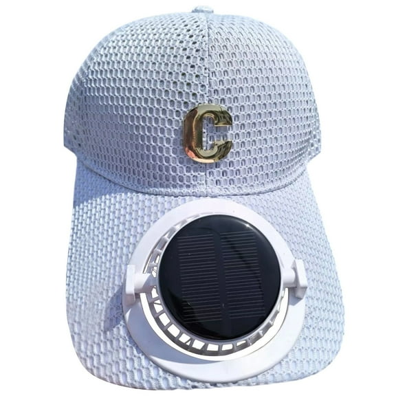 Fgnfyis Solar Powered Fan Hat with Extended Brim for Outdoor Summer Activities Unisex Breathable Mesh Sun Cap Grey One Size