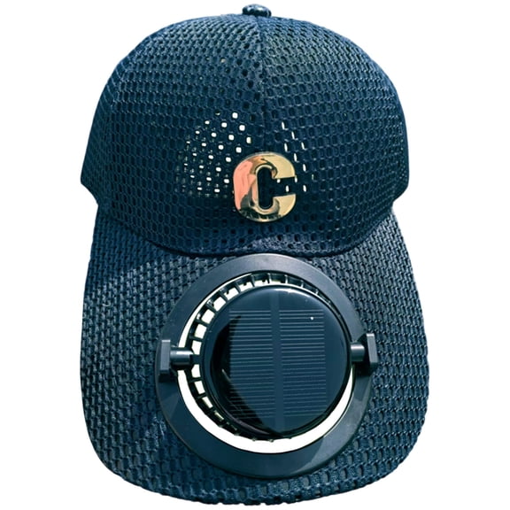 Fgnfyis Solar Powered Fan Hat with Extended Brim for Outdoor Summer Activities Unisex Breathable Mesh Sun Cap Navy One Size
