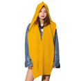 thumbnail image 1 of Fgnfyis Solid 2 in 1 Knit Hooded Scarf Set Winter Melon Cap Warm Thick Cable Knitted Hat Scarf Stretchable for Women and Kids Yellow, 1 of 4