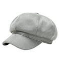 thumbnail image 1 of Fgnfyis Solid Color Eight Panel Beret Hat for Small Face Versatile Daily Fashion Autumn Winter Womens Hats Grey, 1 of 4