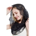 thumbnail image 1 of Fgnfyis Spanish Style Lace Traditional Shape Latin Mass Head Covering for Women Eyelash Design Bandanas for Women Black, 1 of 5