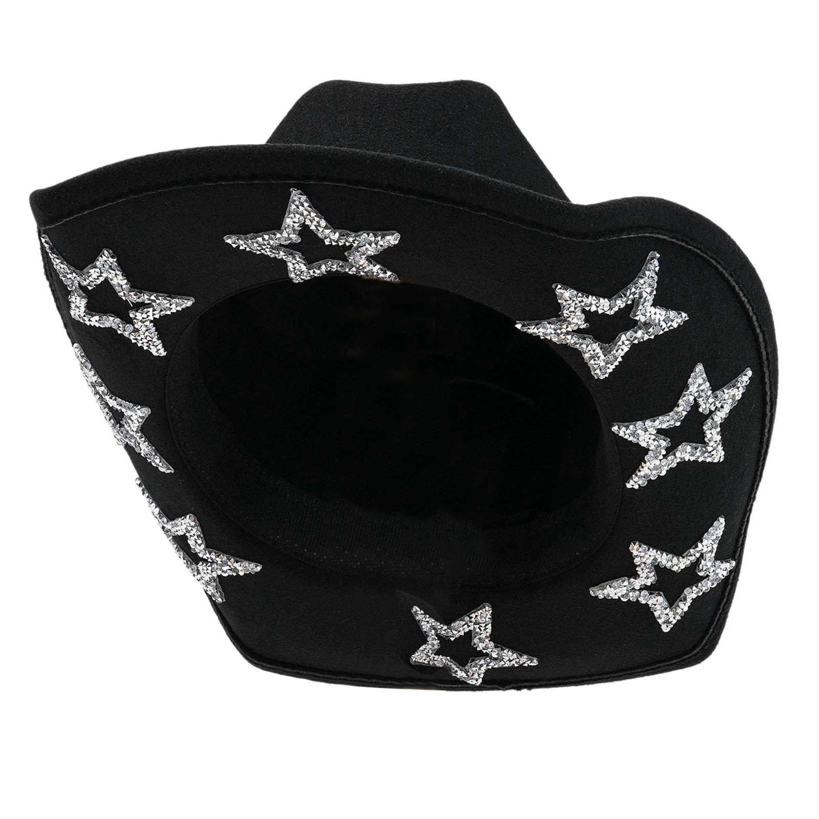 Black Rhinestone Wide Brim Western Cowboy Hat Black Suede Cowgirl Hat with Black Rhinestones – BuddyLove  main image 2
