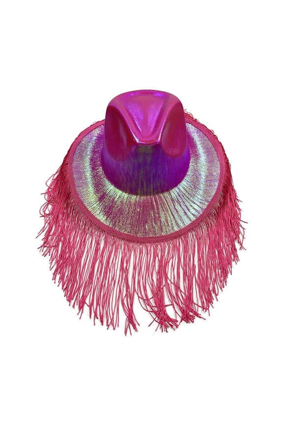 Sparkly Cowboy Hat for Party Prom Halloween Western Fringe Glitter Pearl Shine Celebrations Cowboy Hats for Women Red