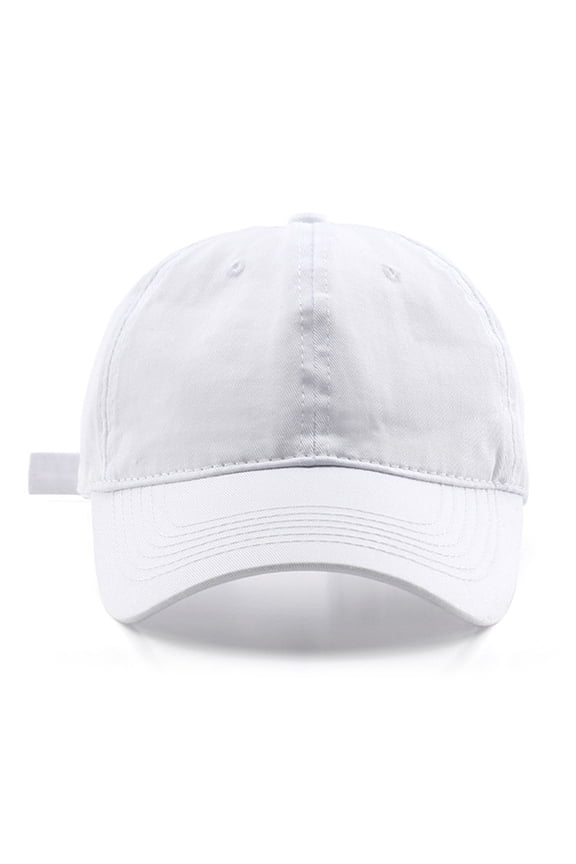 Splice Hat Adjustable Washed Hole Casual Unisex Denim Baseball Visor Cap White One Size